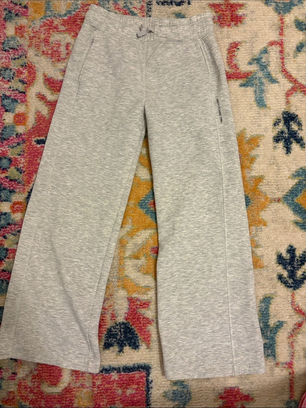 abercrombie kids Light Gray Wide-Leg Sweatpants